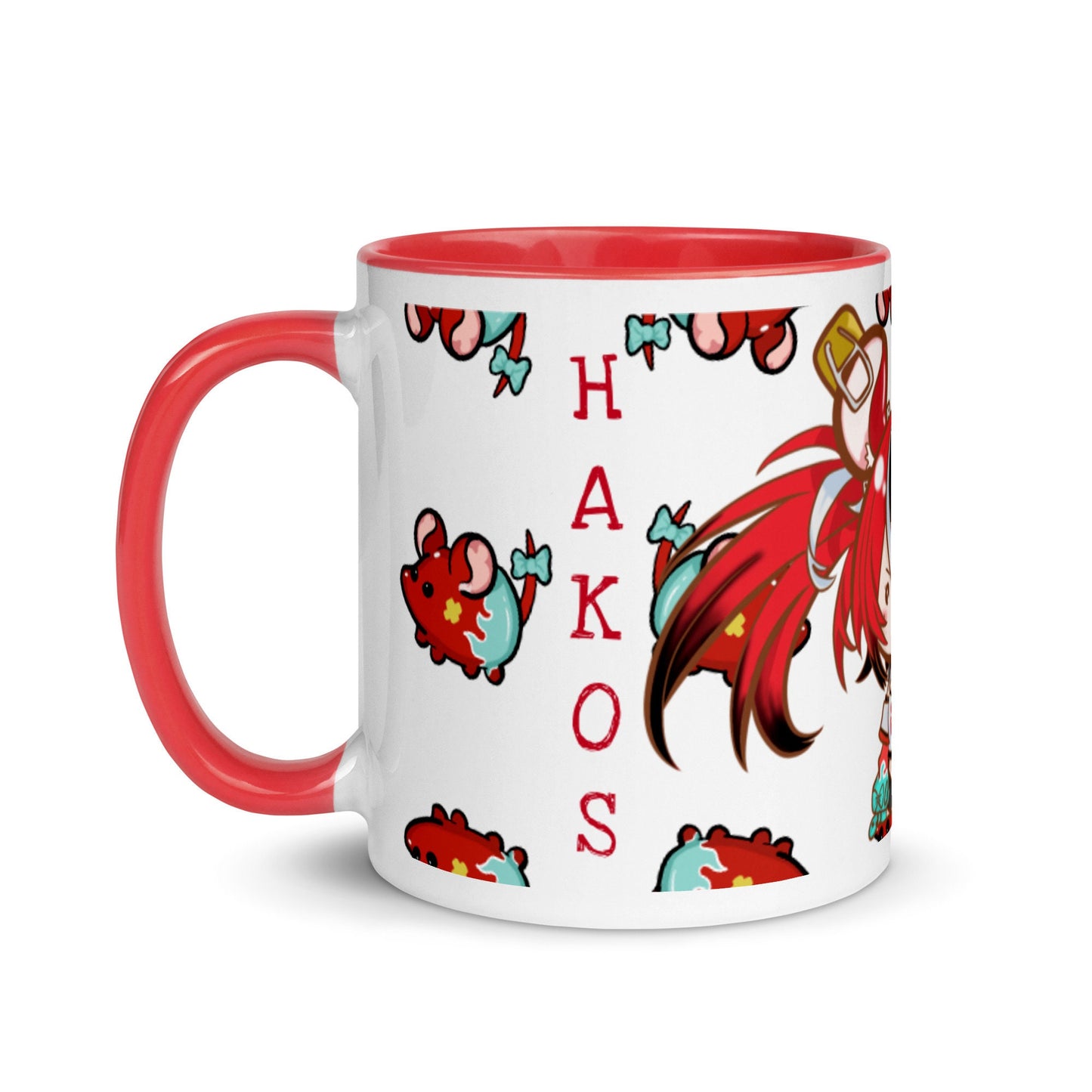 Hololive Hakos Baelz Hololive Holocouncil Fan art made Mug with Red Color Inside | Vtuber Merch