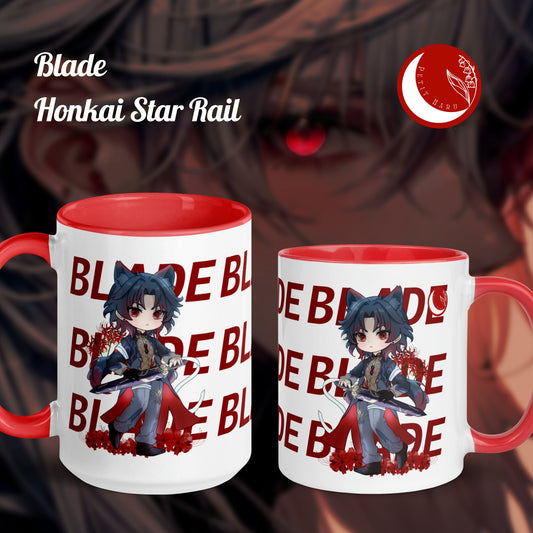 Blade Honkai Star Rail Mug with Red Color Inside, 11oz & 15oz