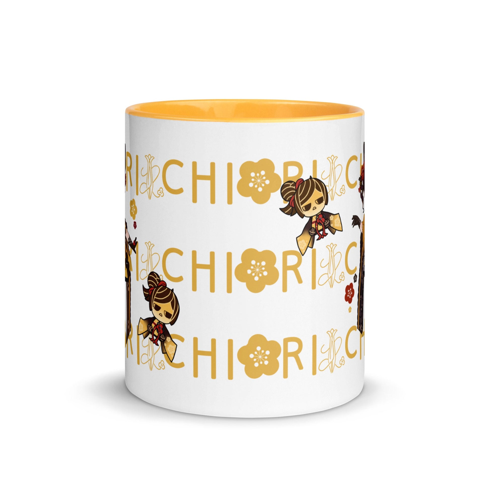 Chiori Genshin Impact Inazuma Mug with Gold Yellow and Black Color Inside | 11oz & 15oz