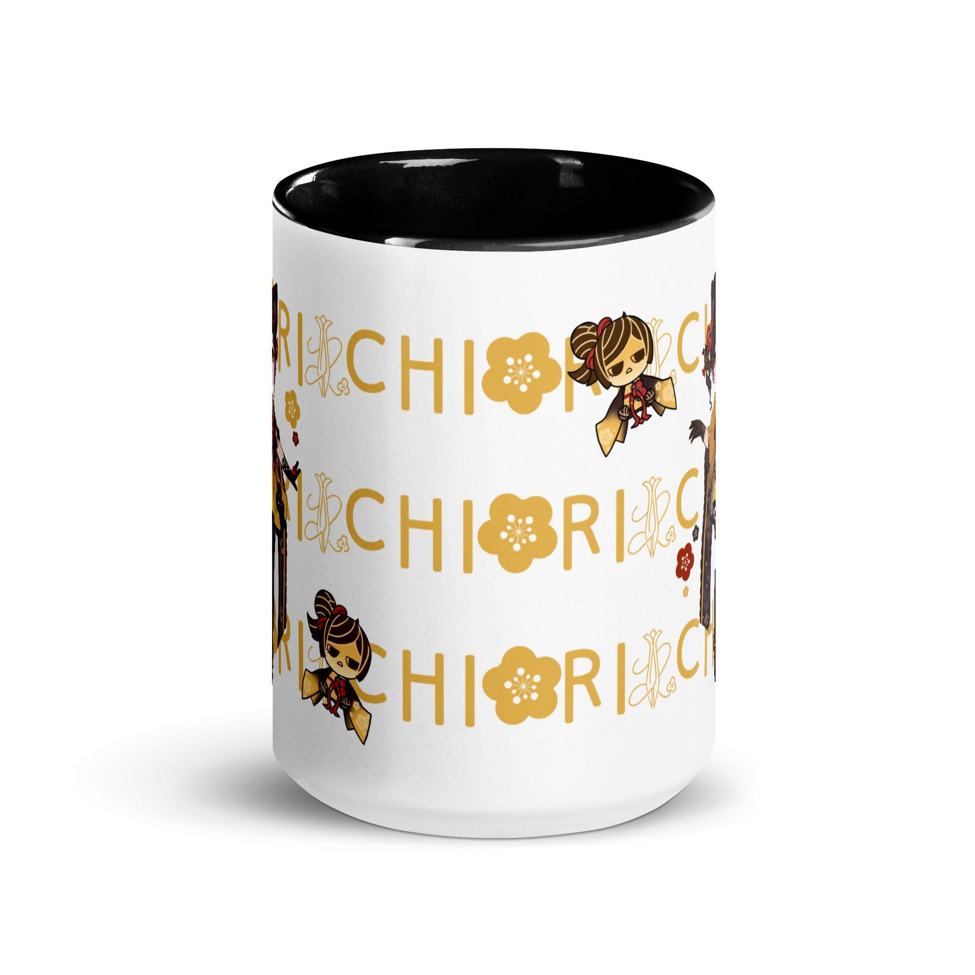 Chiori Genshin Impact Inazuma Mug with Gold Yellow and Black Color Inside | 11oz & 15oz