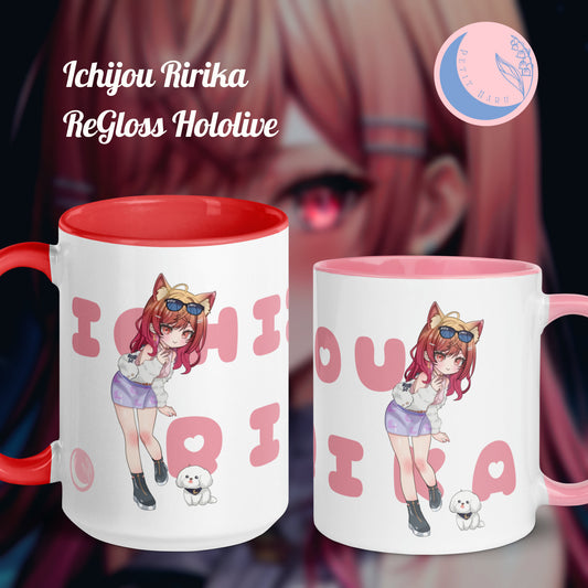 Ichijou Ririka Regloss Hololive Mug with Pink and Red Color Inside | 11oz & 15oz