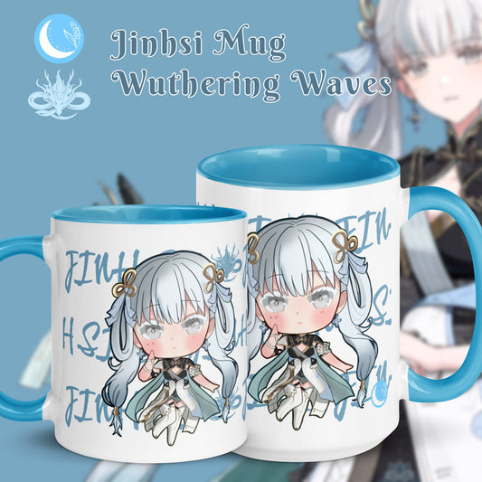 Jinhsi Wuthering Waves Fanart Mug with Light Blue Color Inside