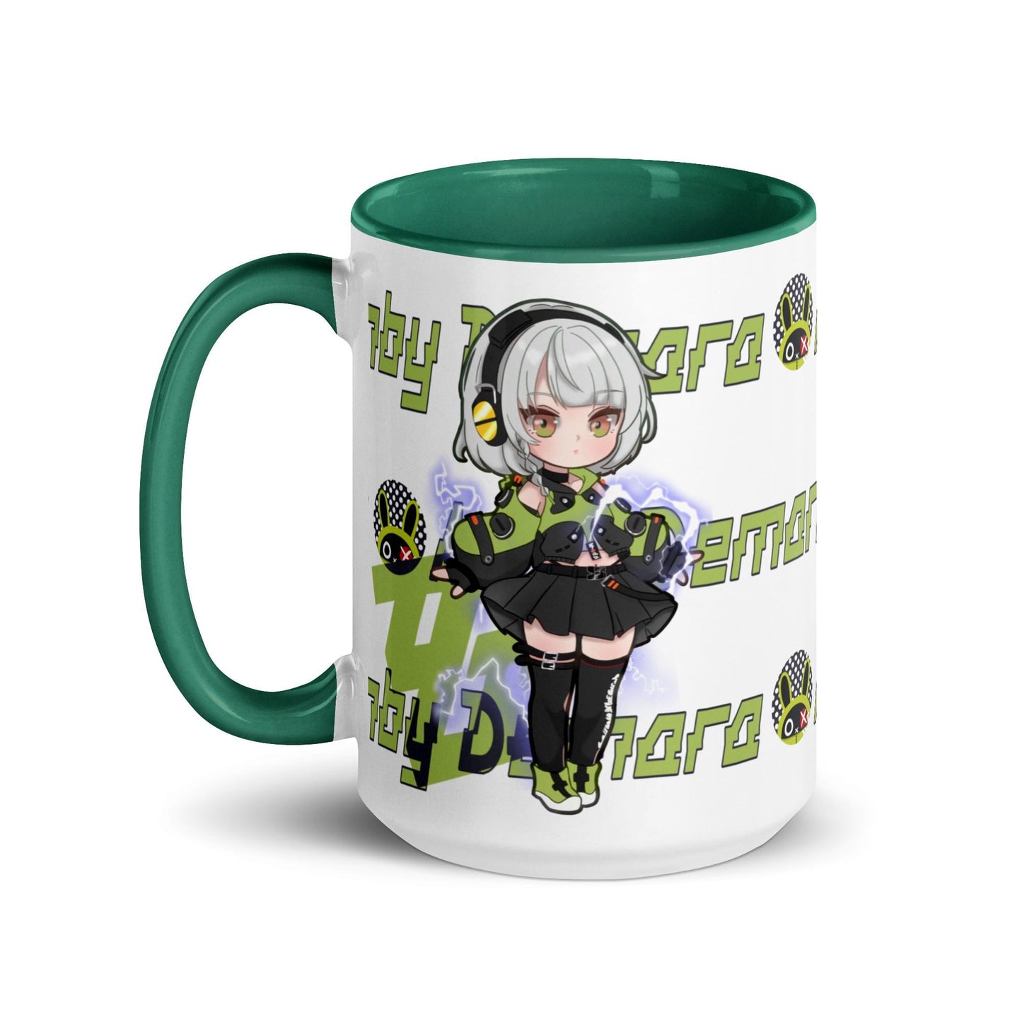 Anby Demara ZZZ Fanart Mug with Light and Dark Green Color Inside