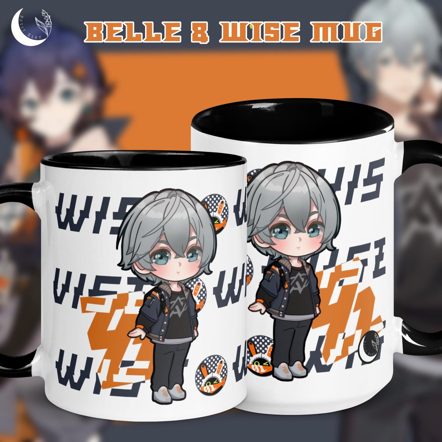 Belle and Wise ZZZ Fanart Mug with Black and Orange Color Inside | 11oz & 15oz