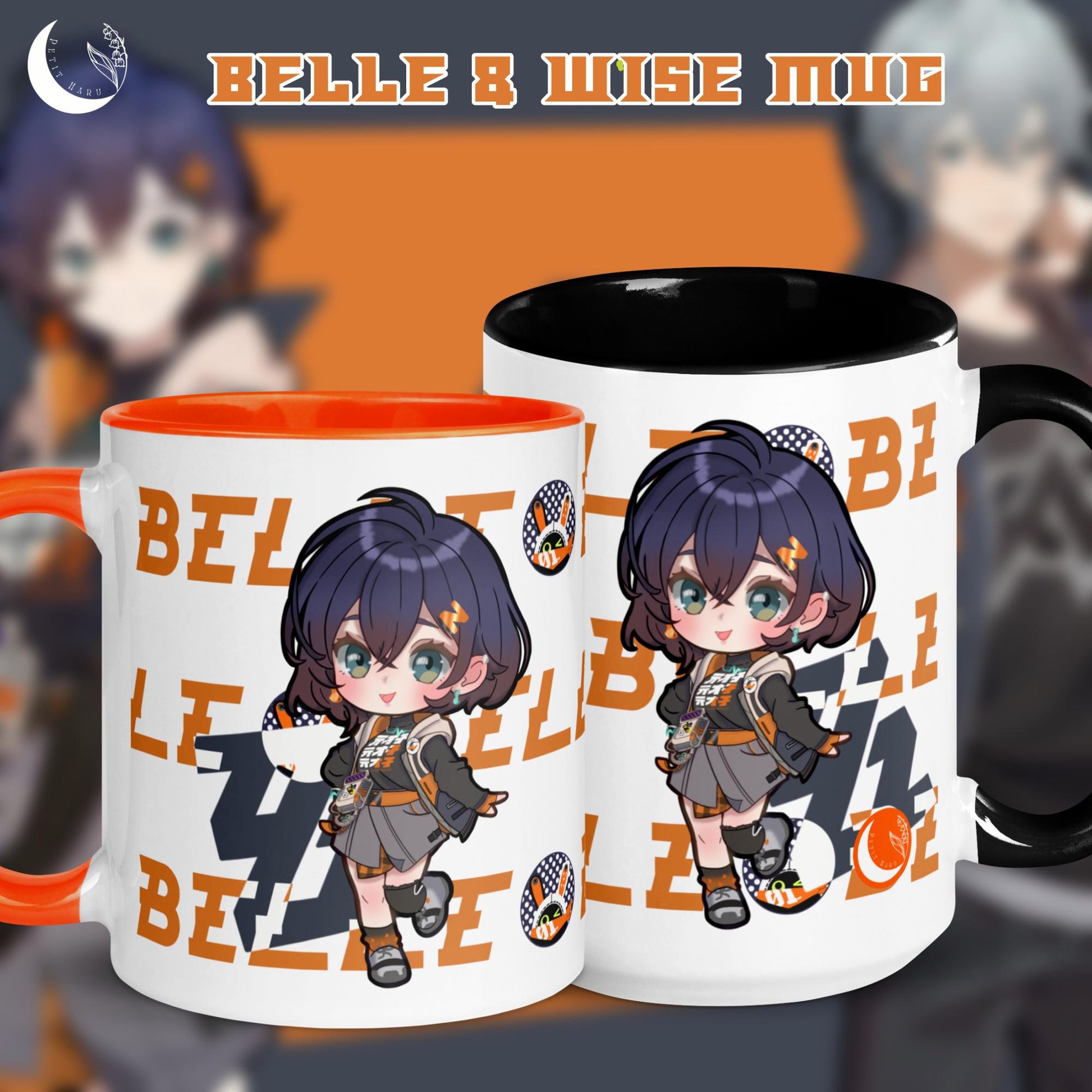 Belle and Wise ZZZ Fanart Mug with Black and Orange Color Inside | 11oz & 15oz