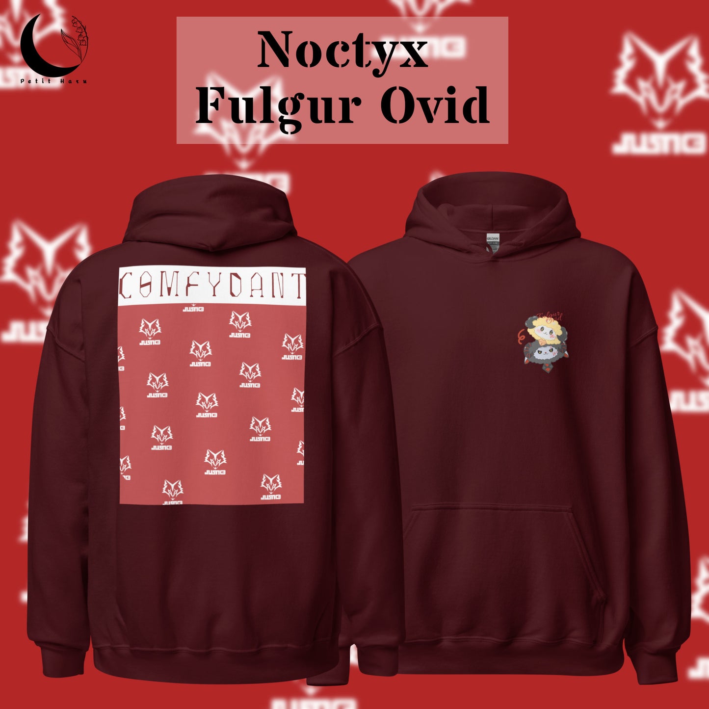 Fulgur Ovid Nijisanji Noctyx Comfydant Unisex Heavy Blend Hooded Sweatshirt Hoodie | Vtuber Merch