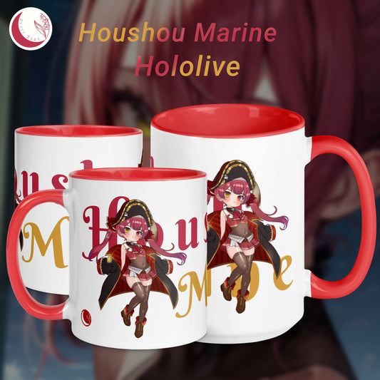 Houshou Marine Hololive JP 11oz & 15oz Mug with Red Color Inside